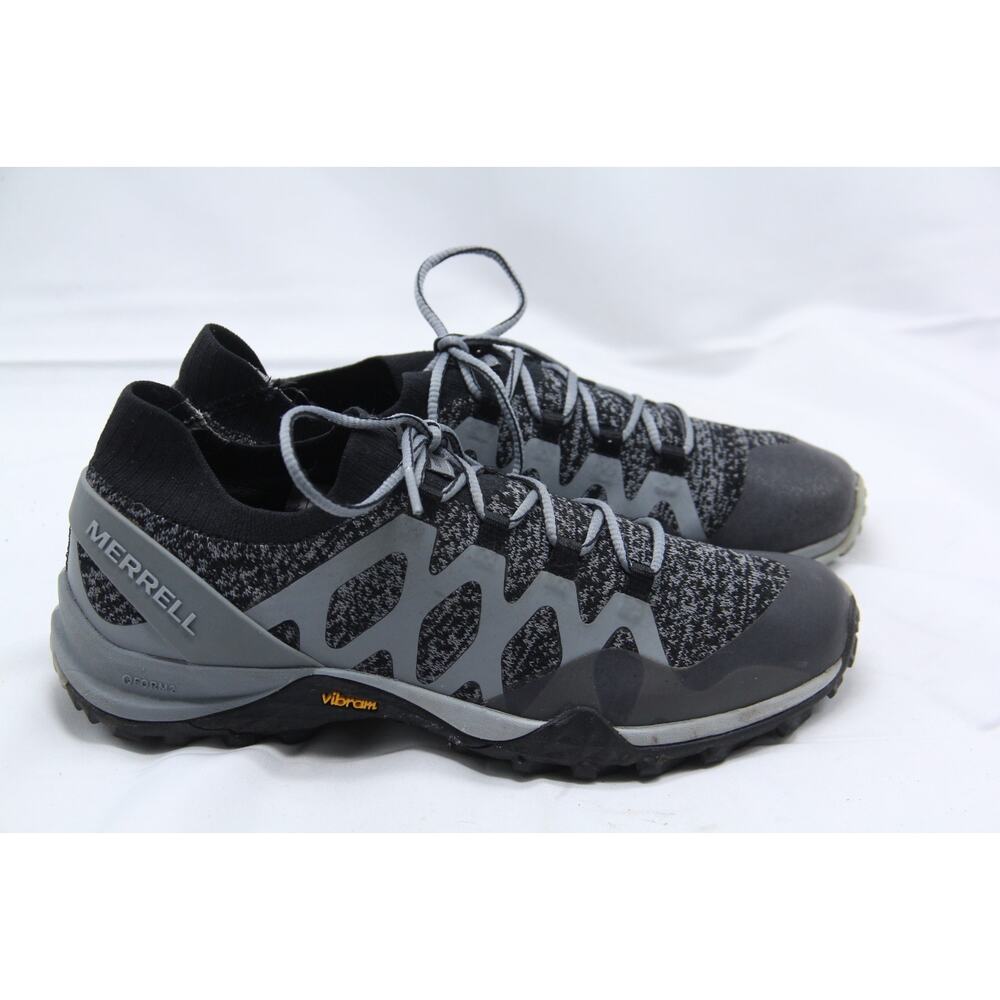 Merrell Antora QForm2 Hiking Shoes Womens Size 7 Black Gray Vibram Knit Lace Up